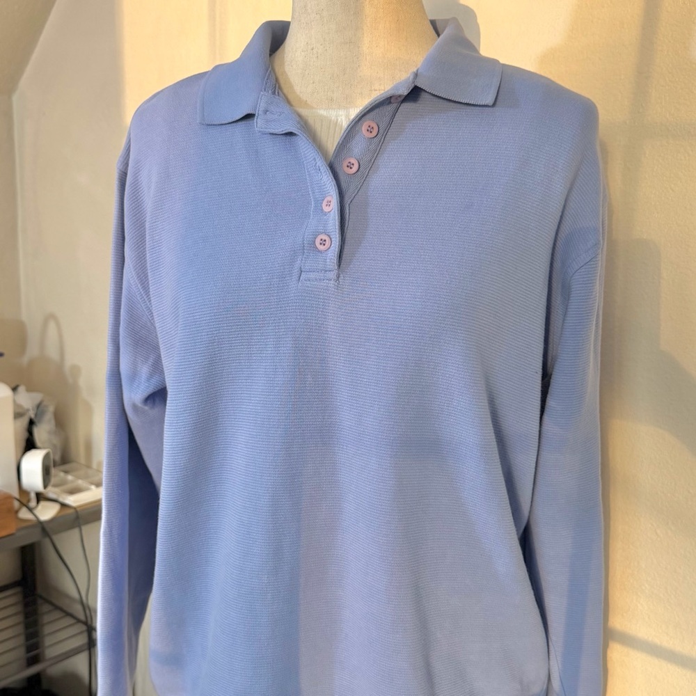 Long Sleeve Polo Shirt - S - 100% Cotton